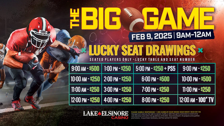 Watch The Big Game at Lake Elsinore Casino – Exciting Prizes &amp; Ultimate Viewing Experience!